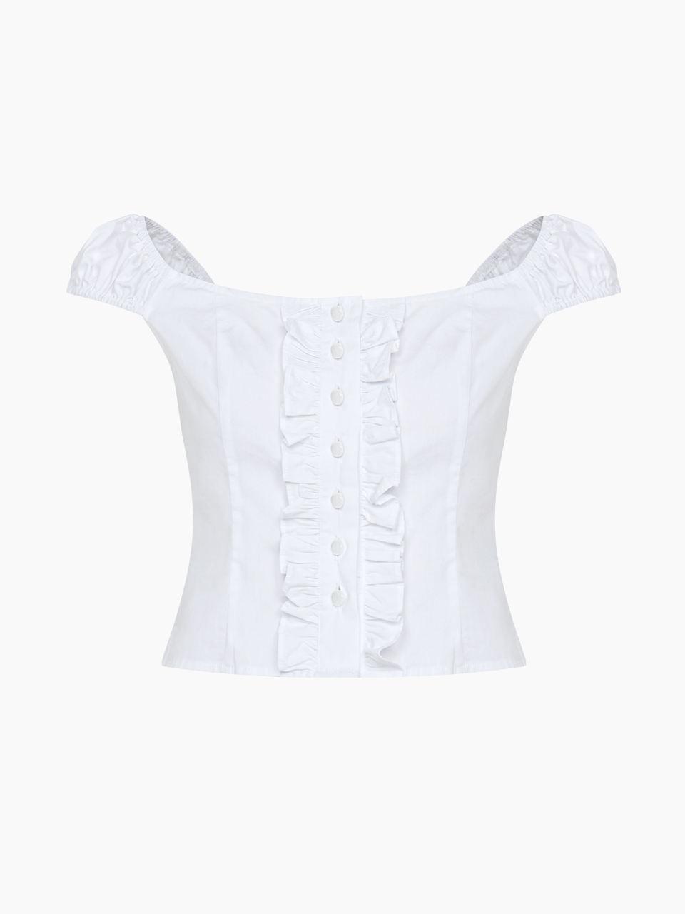 frill sleeveless blouse top - white