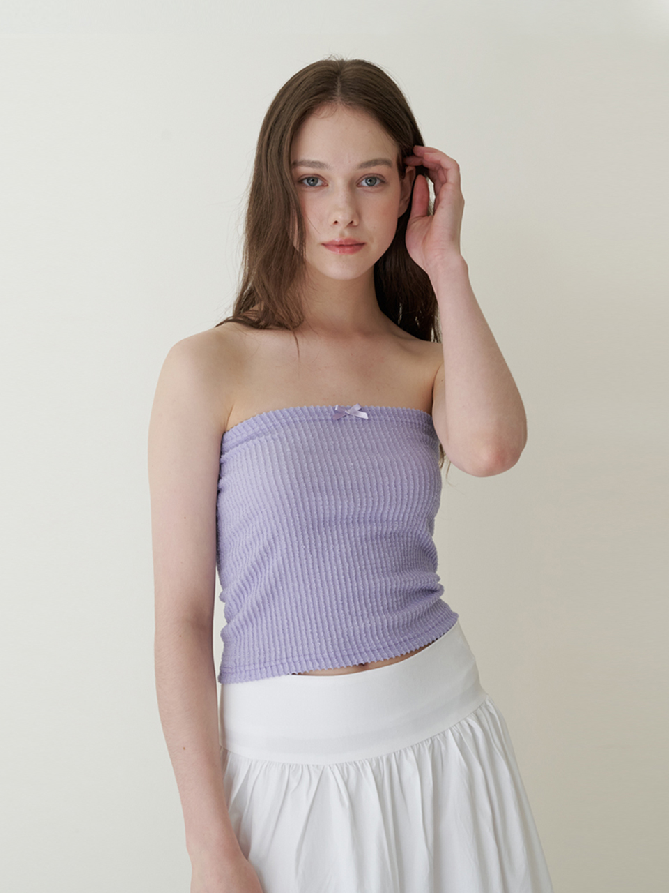 baby ribbon tube top - light purple