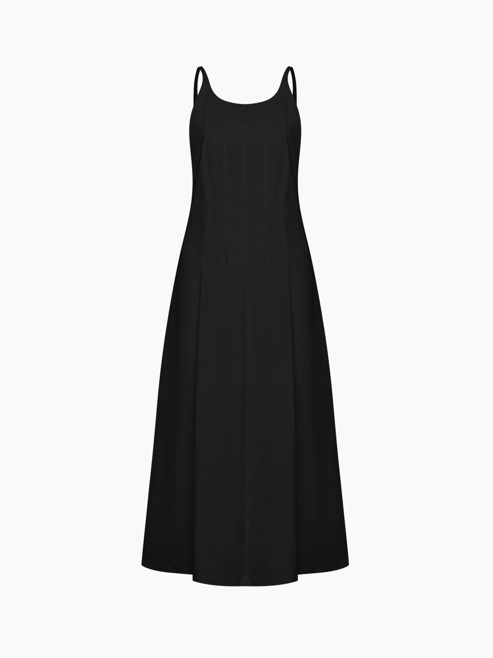 semi halter long dress - black