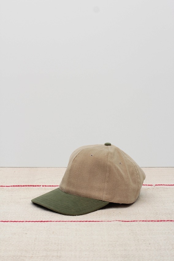 [Deadstock] 90s HBT Cotton 6-Panel Ball Cap, B/G (free)