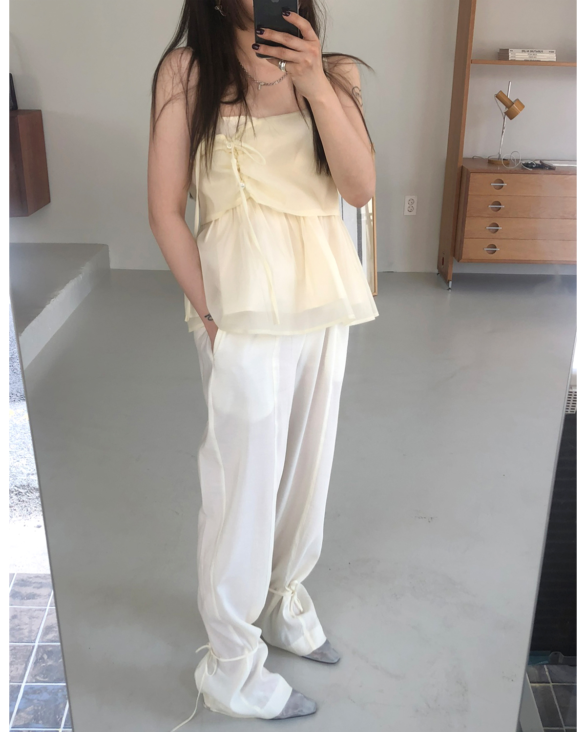 MARKEDLY PICK!*) STRING DETAIL PANTS  (2COLOR)