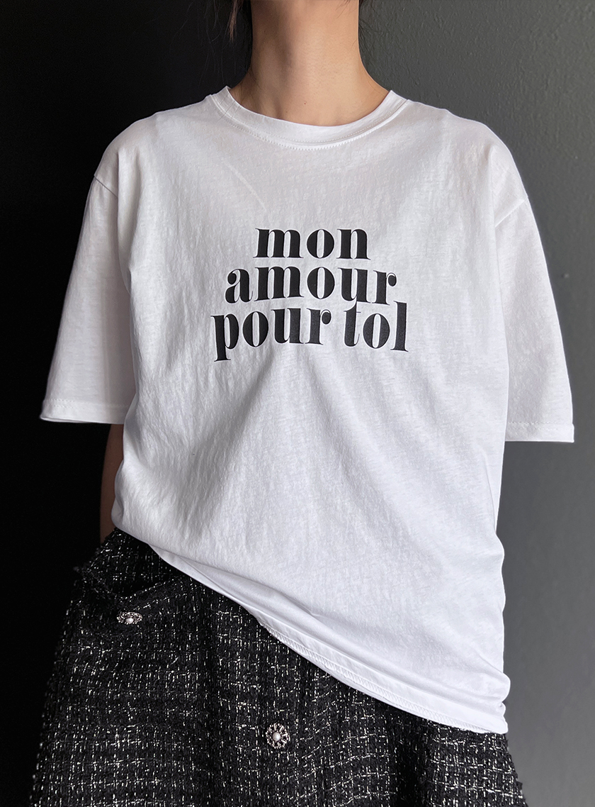 mon lettering short-sleeved top