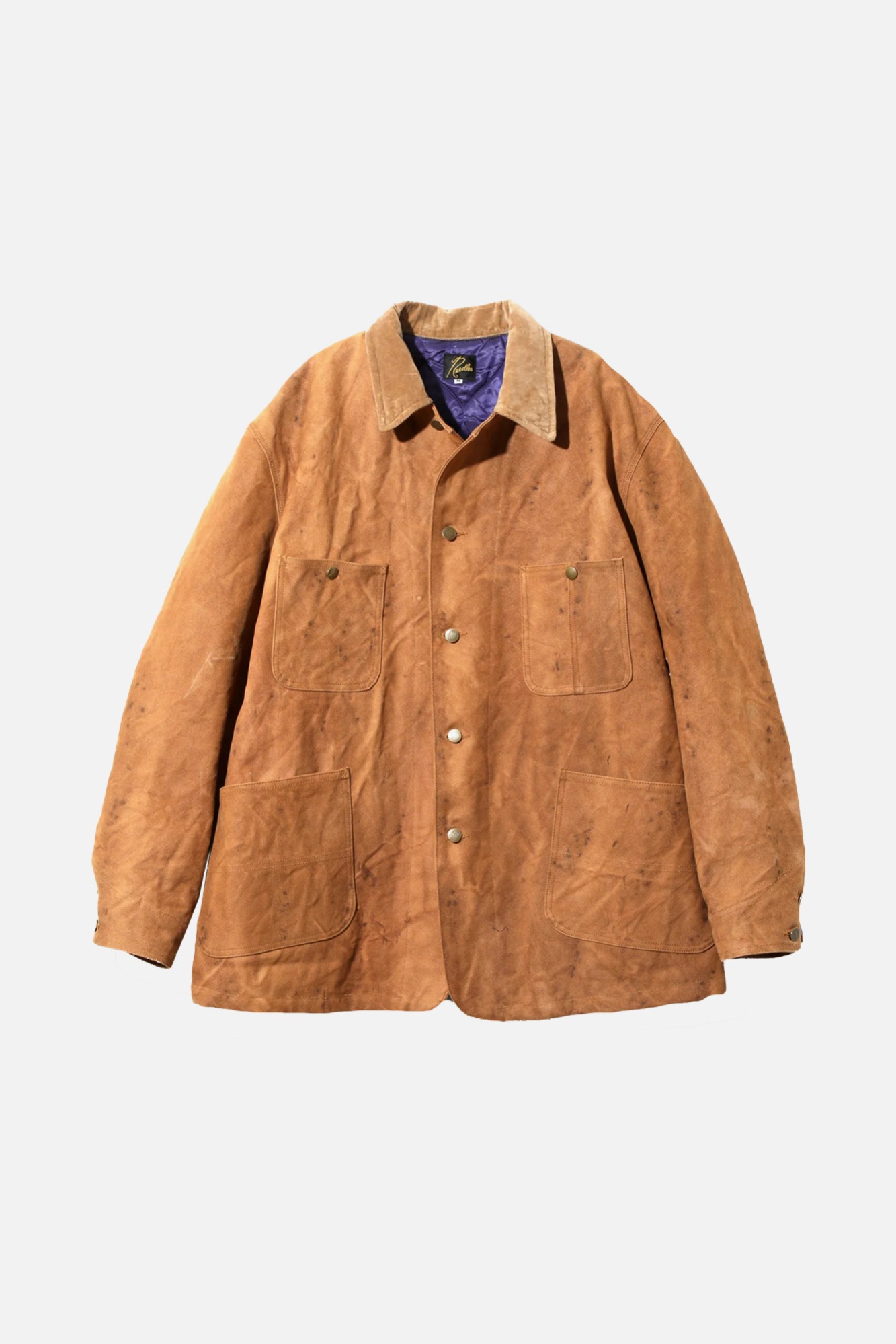 NEEDLES Coverall - Duck Canvas / Kakishibu Dye "Brown" 니들스 커버올 - 덕 캔버스 / 카키시부 다이 "브라운"