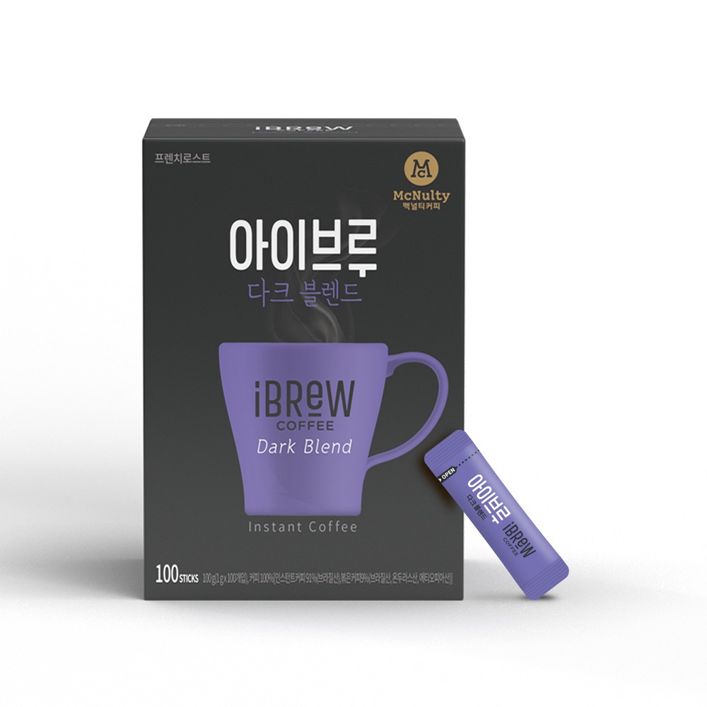 맥널티커피 맥널티 아이브루 다크 블렌드 블랙 커피믹스 100개입 x 2개