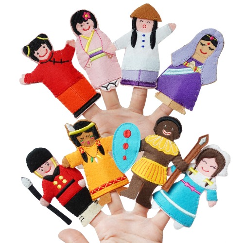 [매직캐슬] mc2063 토독 손가락인형 다문화 세계여러나라 / 8종 펠트교구 손가락인형