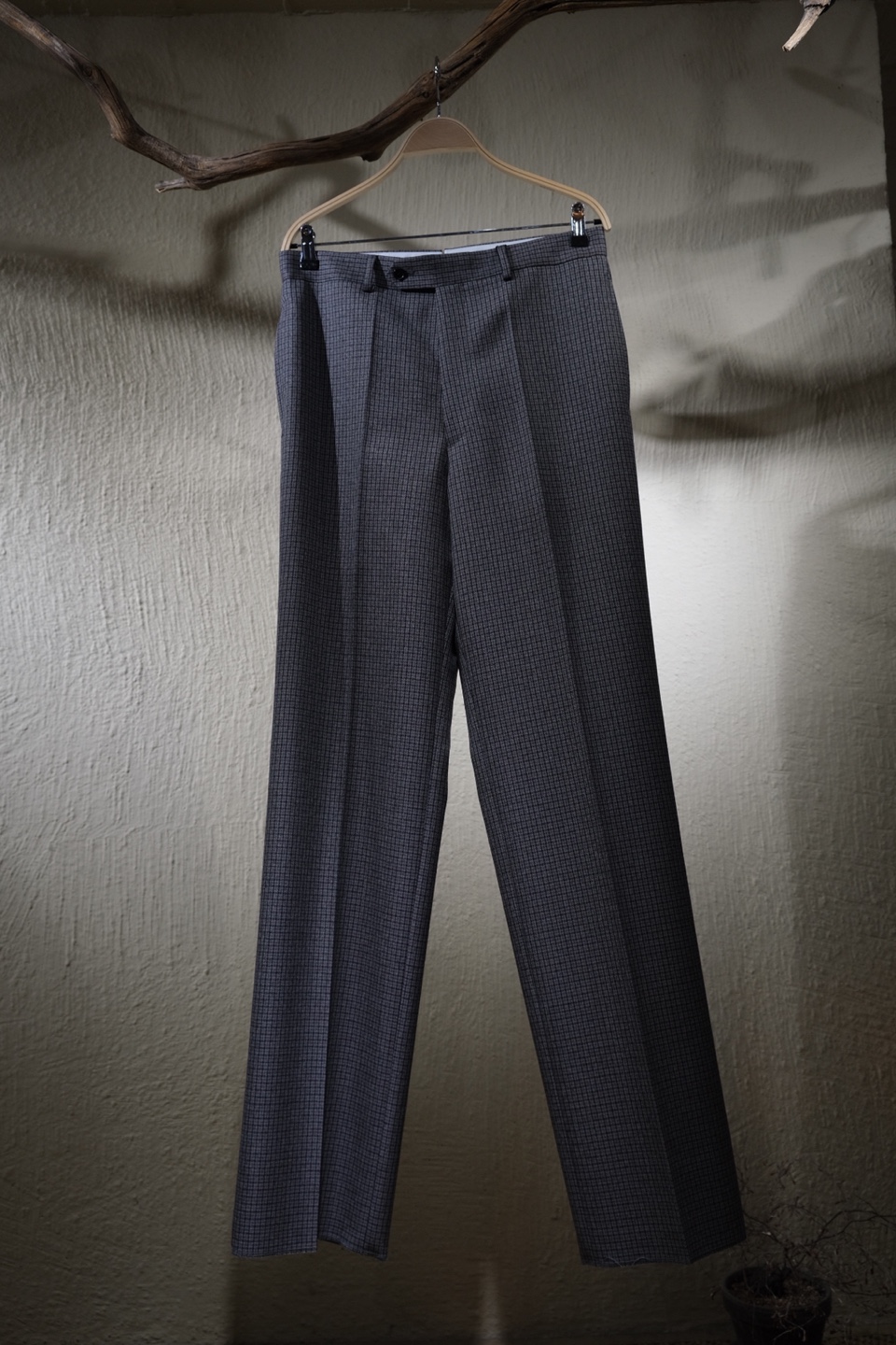 YLEVE 일레브 WOOL GABARDINE Trousers - Hound Tooth