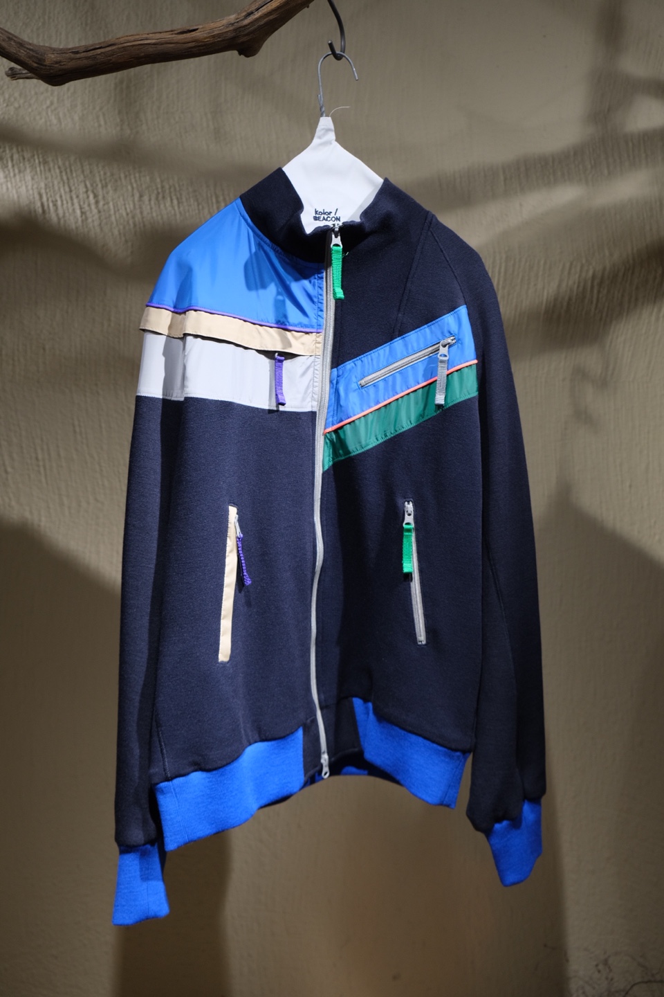 컬러 비콘 Kolor Beacon - Pannelled Track Jacket - Navy