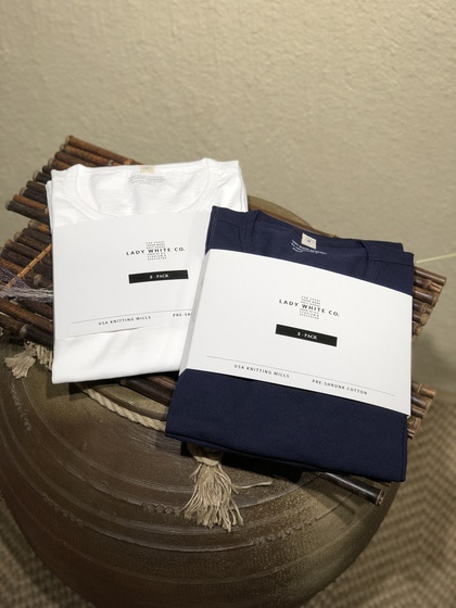 레이디 화이트 Lady White Co. 2-Packs Basic T-shirts - Navy