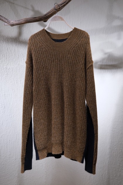 Uma Wang 우마왕 LONG SLV Knit- Black/Mustard