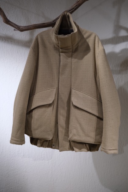 우루 도쿄 URU Tokyo WOOL TWEED - ZIP UP BLOUSON - Camel