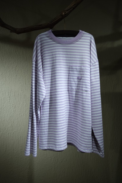 New Amsterdam Surf Association 뉴 암스테르담 서프 어소시에이션 WAX LONGSLEEVE STRIPE - LILAC STRIPE