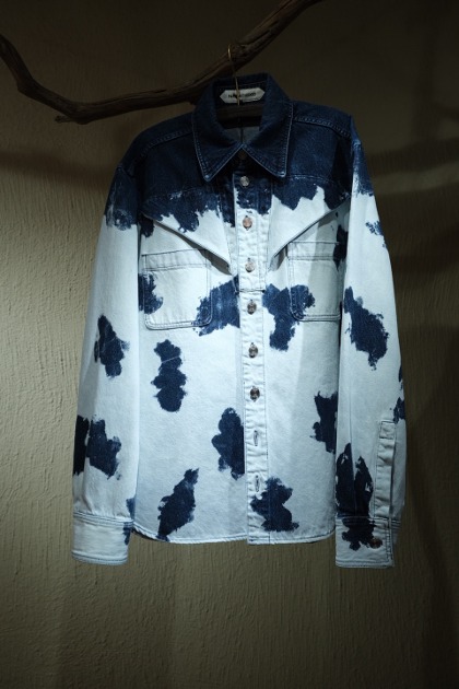 나마체코 Namacheko EVEH SHIRT- DARK BLUE BLEACHED