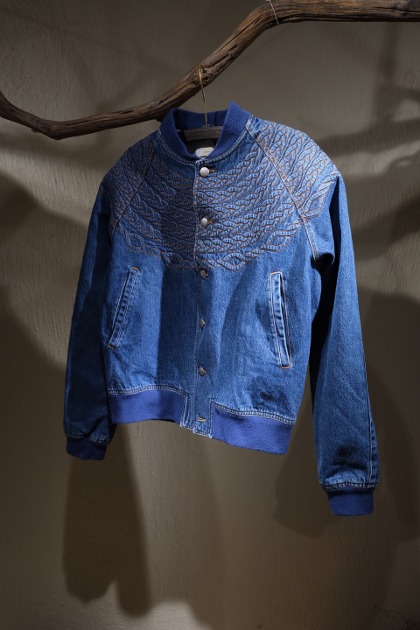 스테판 쿡 Stefan Cooke CORDED DENIM BOMBER JACKET - Indigo