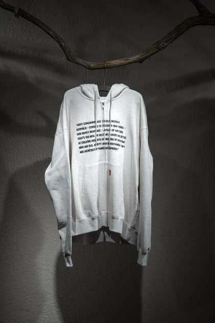 Digawel 디가웰 Statement Hoodie Zip up - Ecru