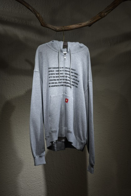 Digawel 디가웰 Statement Hoodie Zip up - Grey