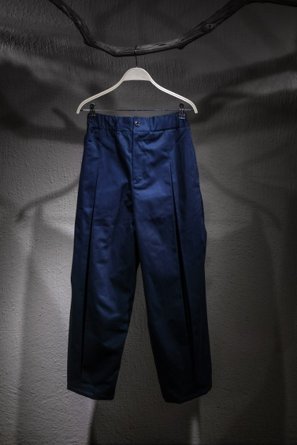 세이지 네이션 Sage Nation - S011 Box Pleat Trousers - Navy