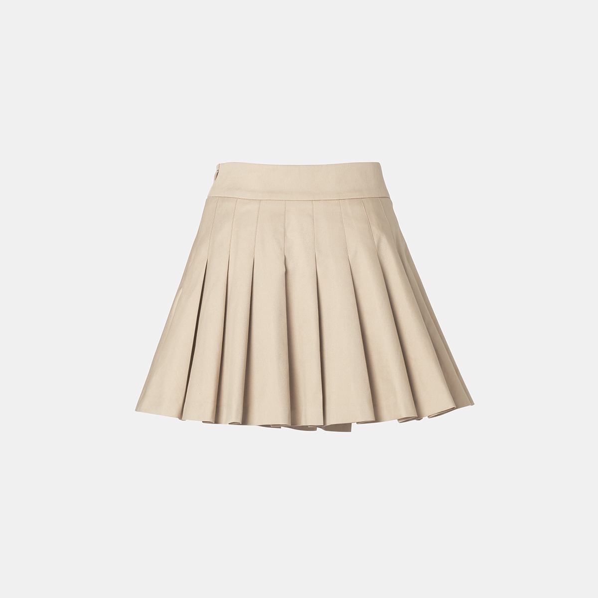 Beige Wool Mini Pleats Skirt M221CS0640B