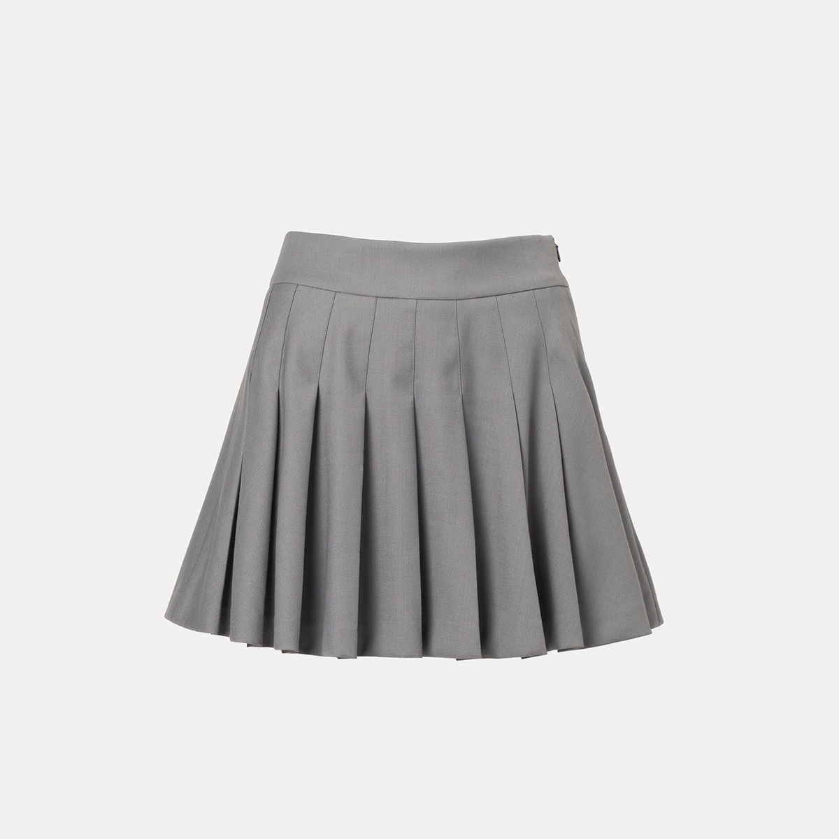 Gray Wool Mini Pleats Skirt M221CS0640G