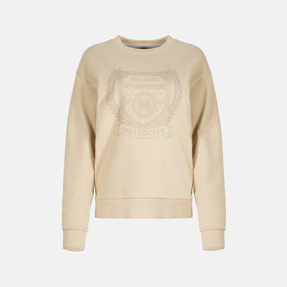 Beige Graphic Print Sweat Shirt M223CT4510B