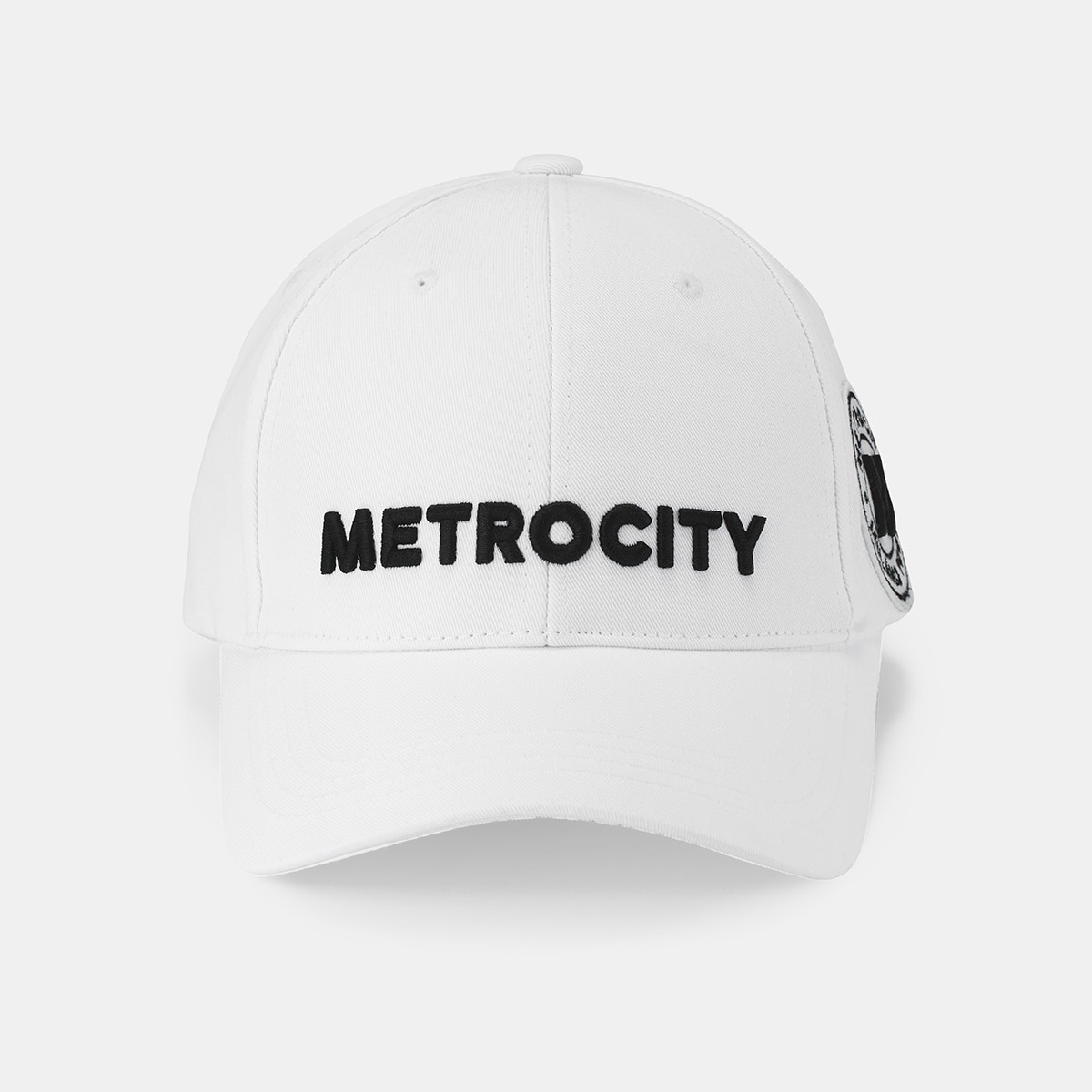 [GOLF-LINE] White MetroCity Logo Embroidery Baseball Cap M221BQ4130H