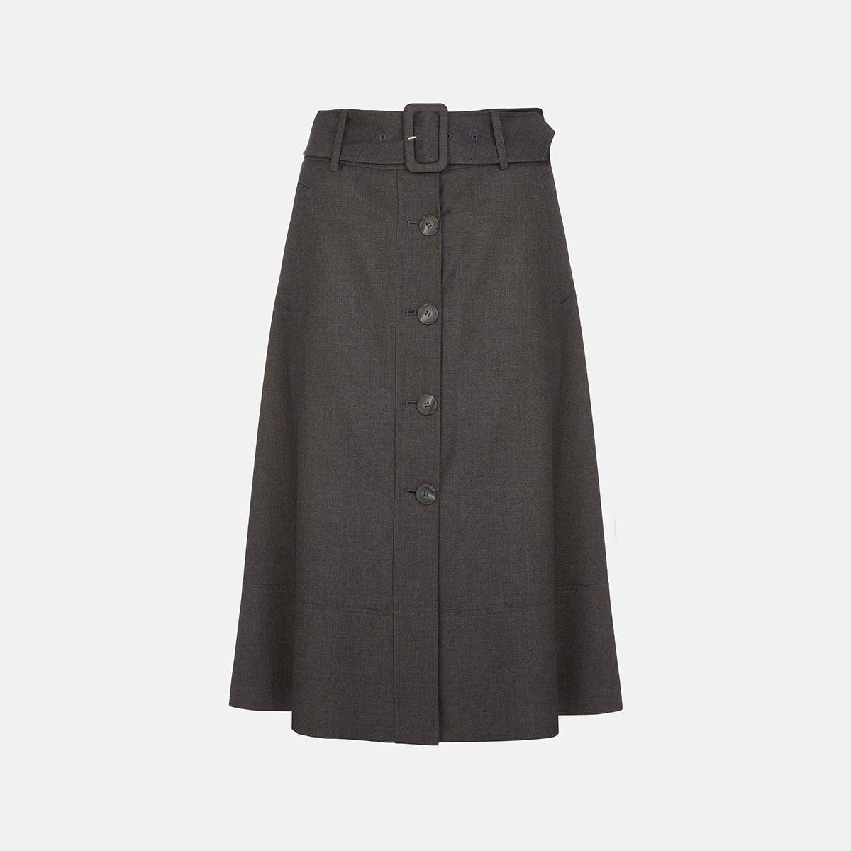 Gray Wool Cashmere A-Line Skirt M223CS4970G