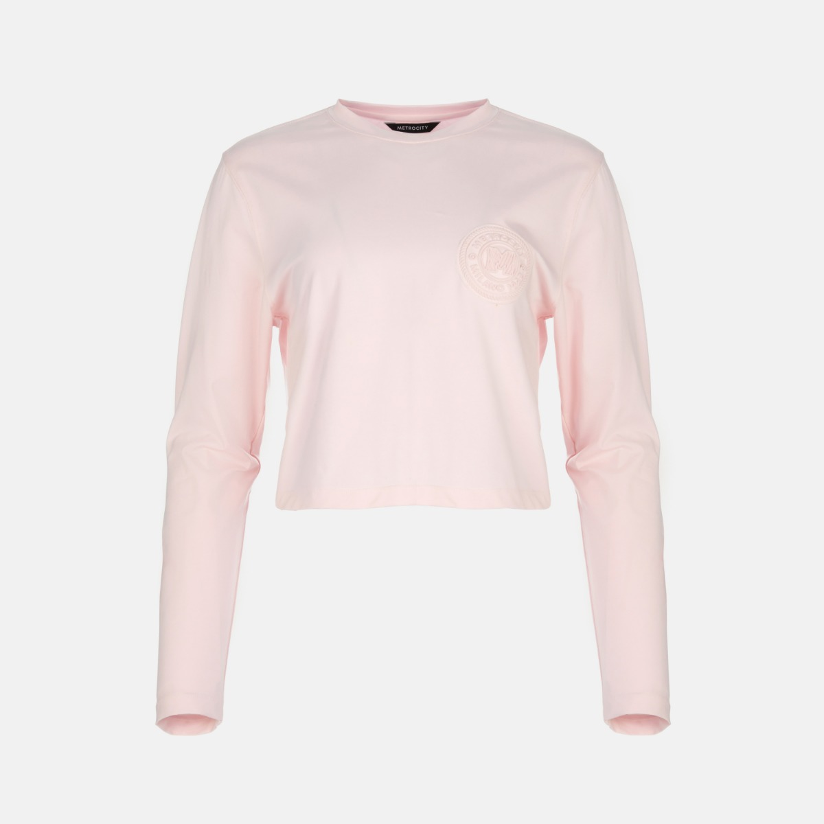 Pink Embo Point Crop Single T-shirt M231CT0209P