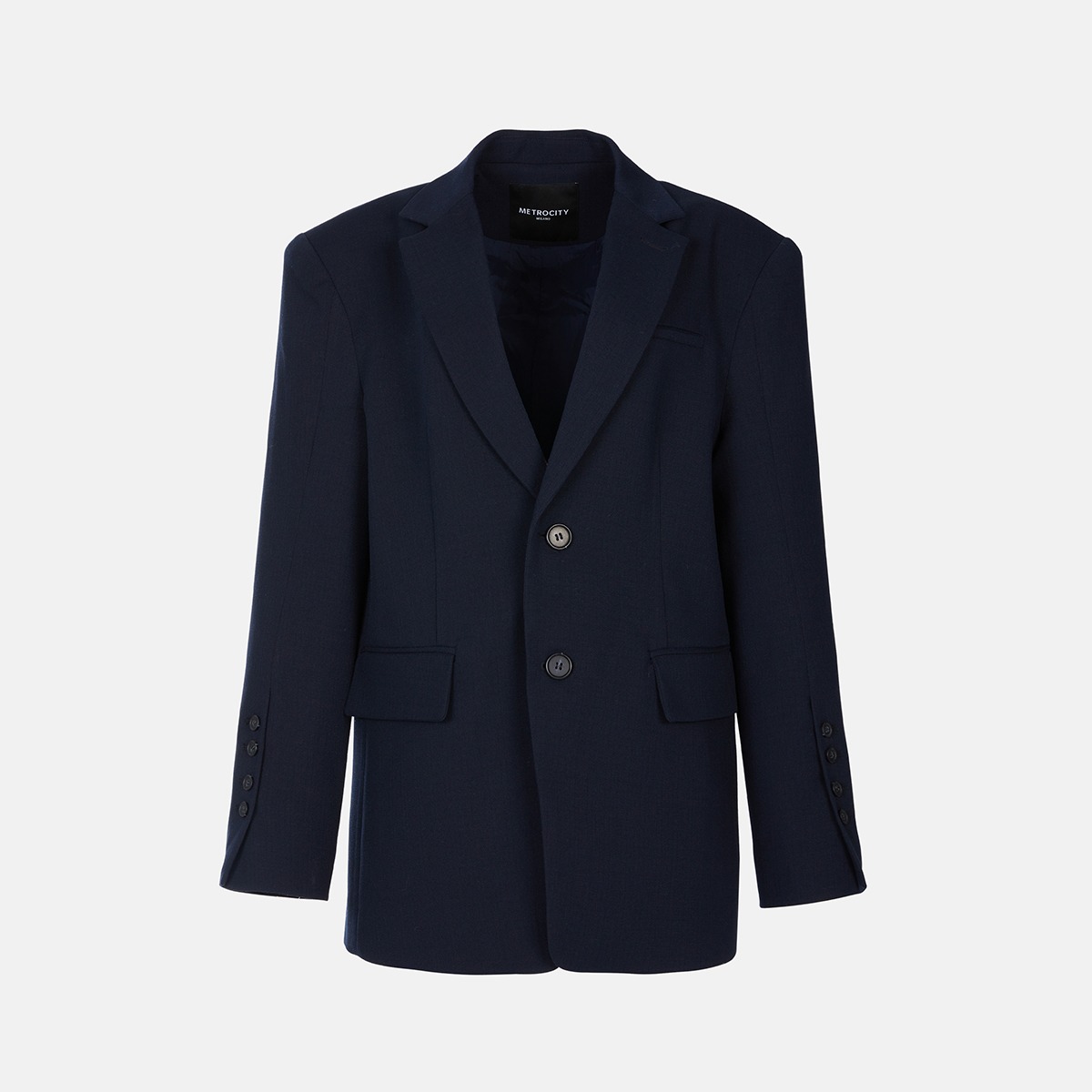 Navy Two Buttons Classic Jacket X233CZ5363N