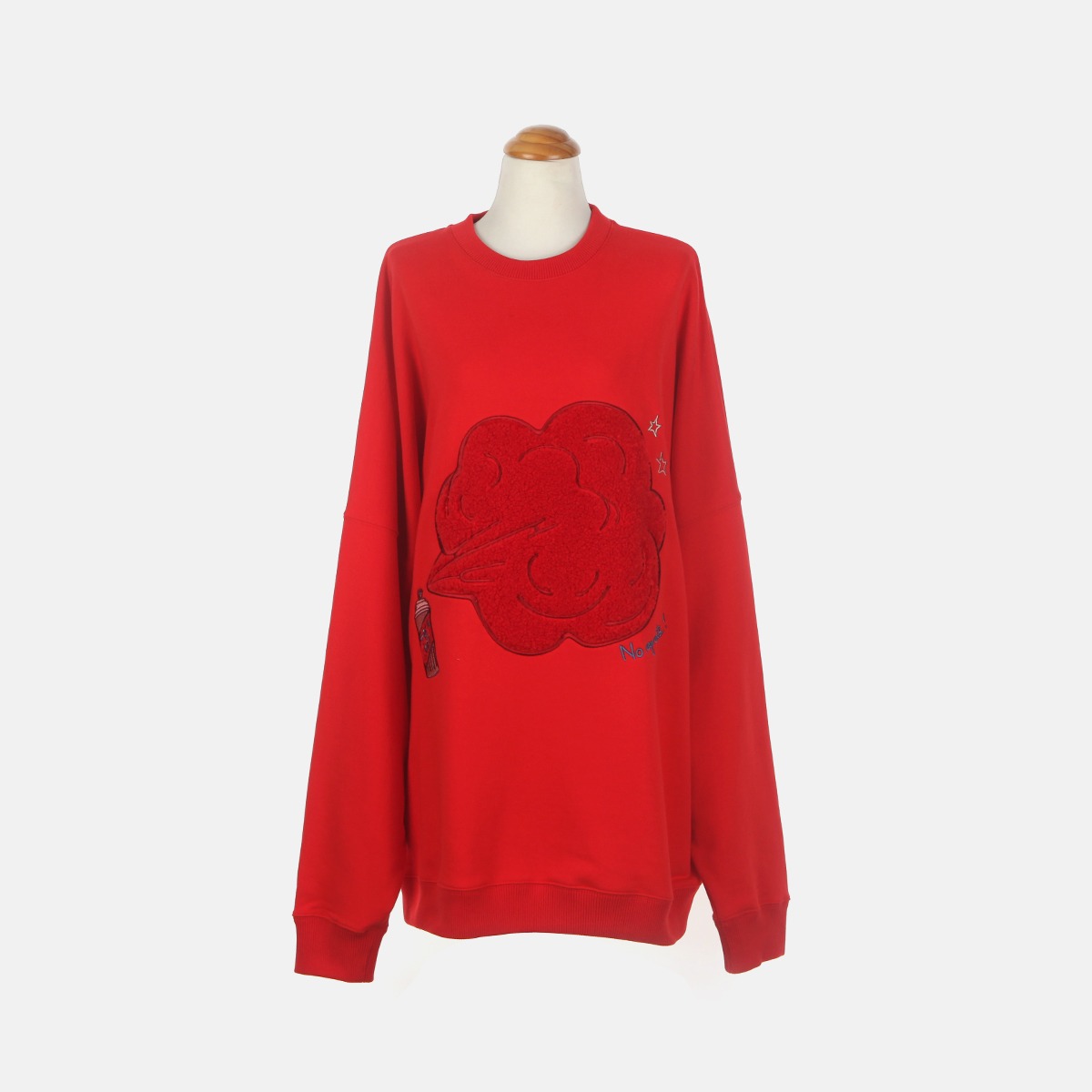 Red Fake Fur Graphic Sweat Shirt M193CT0080R [Unisex]