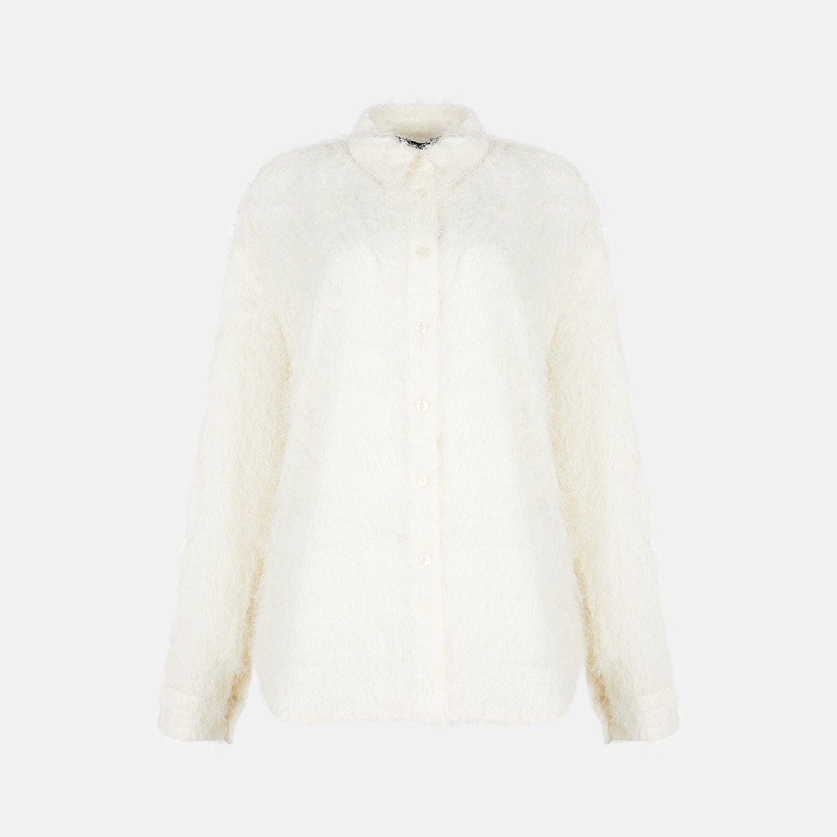 Fur Detail White Shirt X233CZ5371I