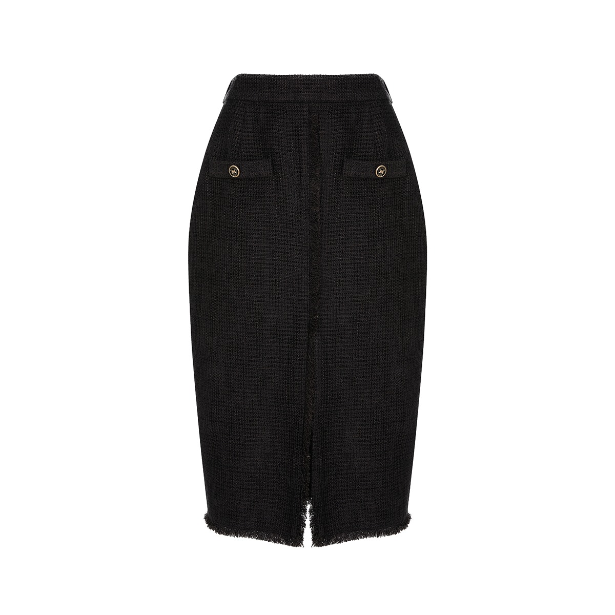 Black Trimming Detail Tweed Skirt M233CS0505Z