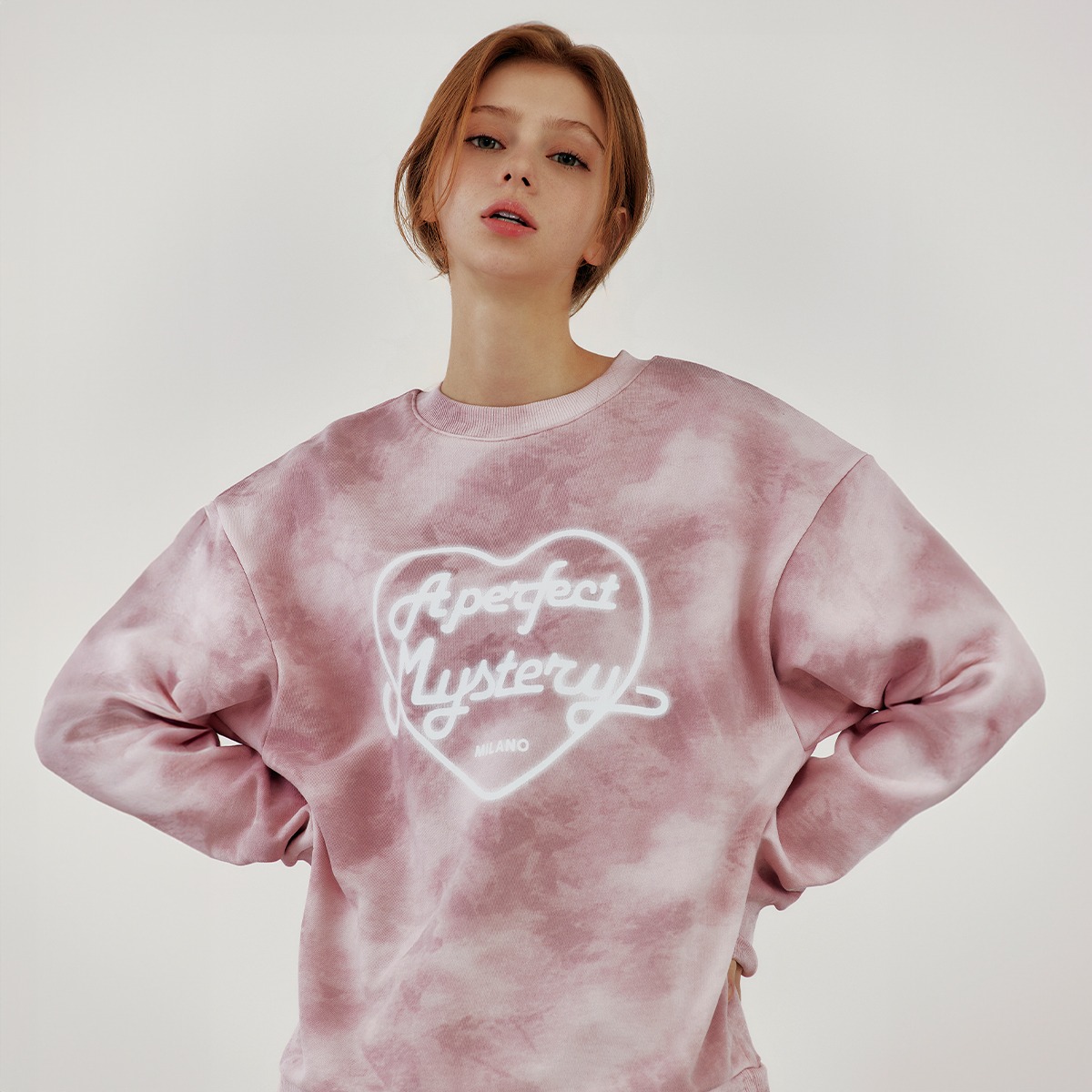 Pink Digital Print Sweatshirt M231CT1201P