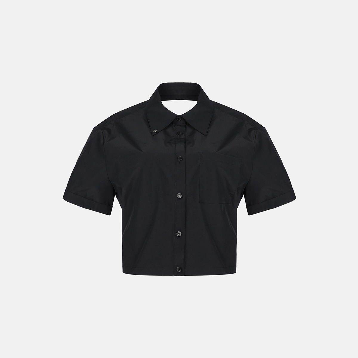 Black Crop Shirt M241CB7660Z