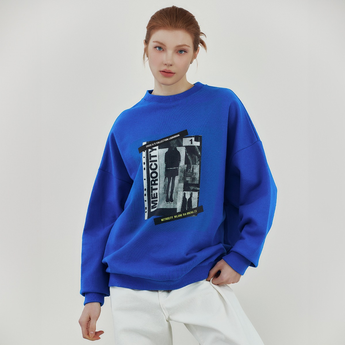 Blue Graphic Print Sweatshirt M201CT0201F [Unisex]