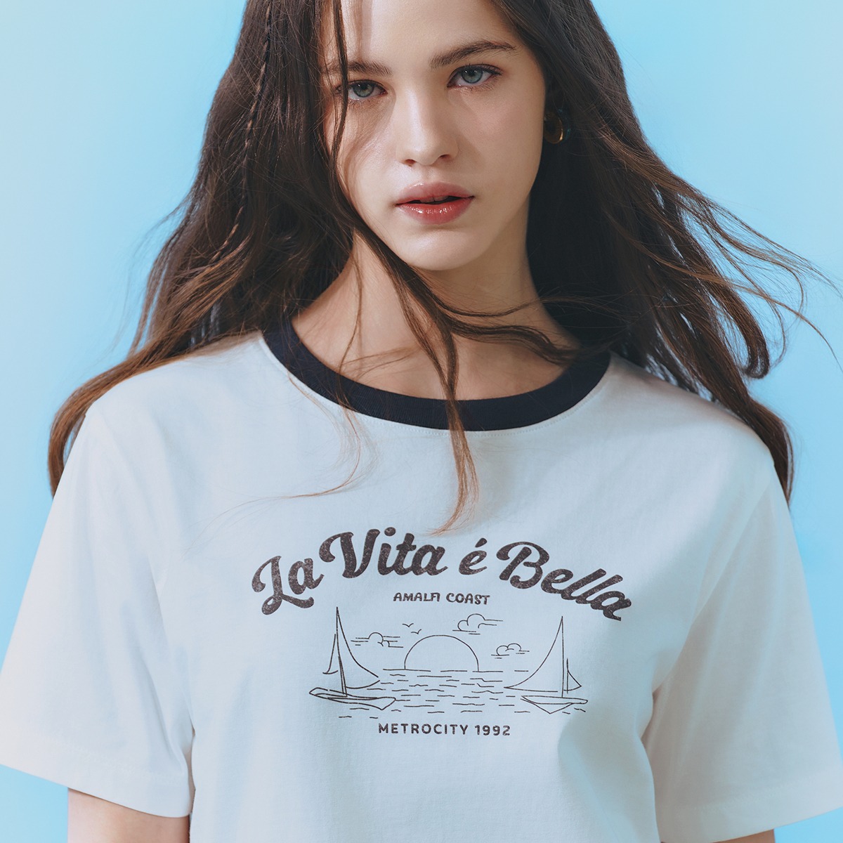 La Vita E Bella Sailing Ship Short-sleeved T-shirt M243CT0911Z