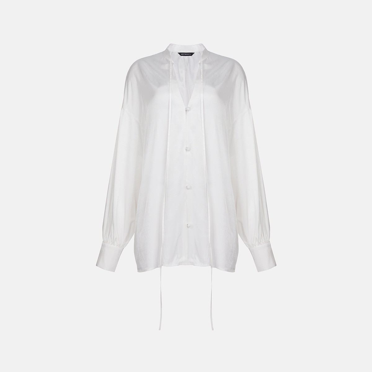 Ribbon Detail White Shirt X241CZ6253H