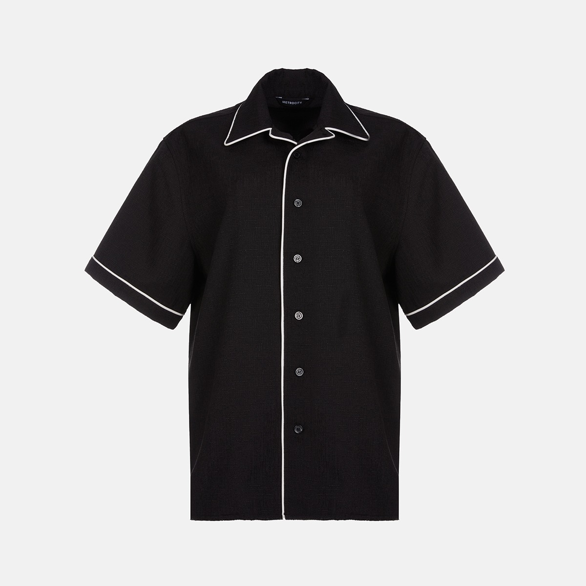 Line Point Black Short-sleeved Shirt X241CZ6247Z