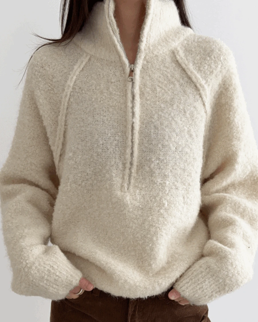 집업 래글런 니트 (3c)