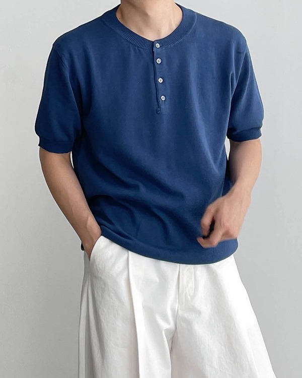 Cool Linen Henley Neck 쿨린넨 헨리넥 (8 Color)