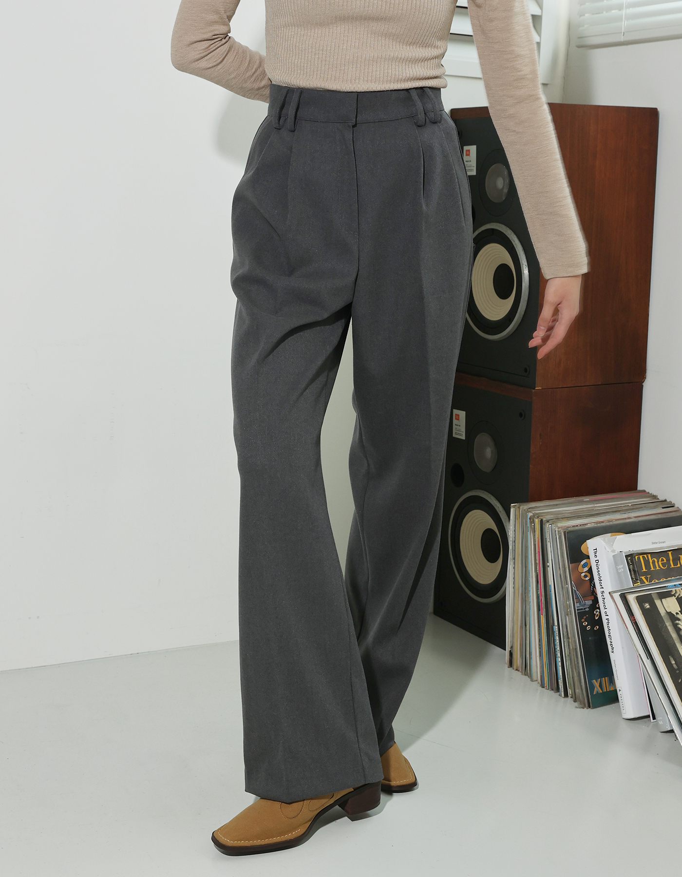 Double belt loop slacks (2 Color)