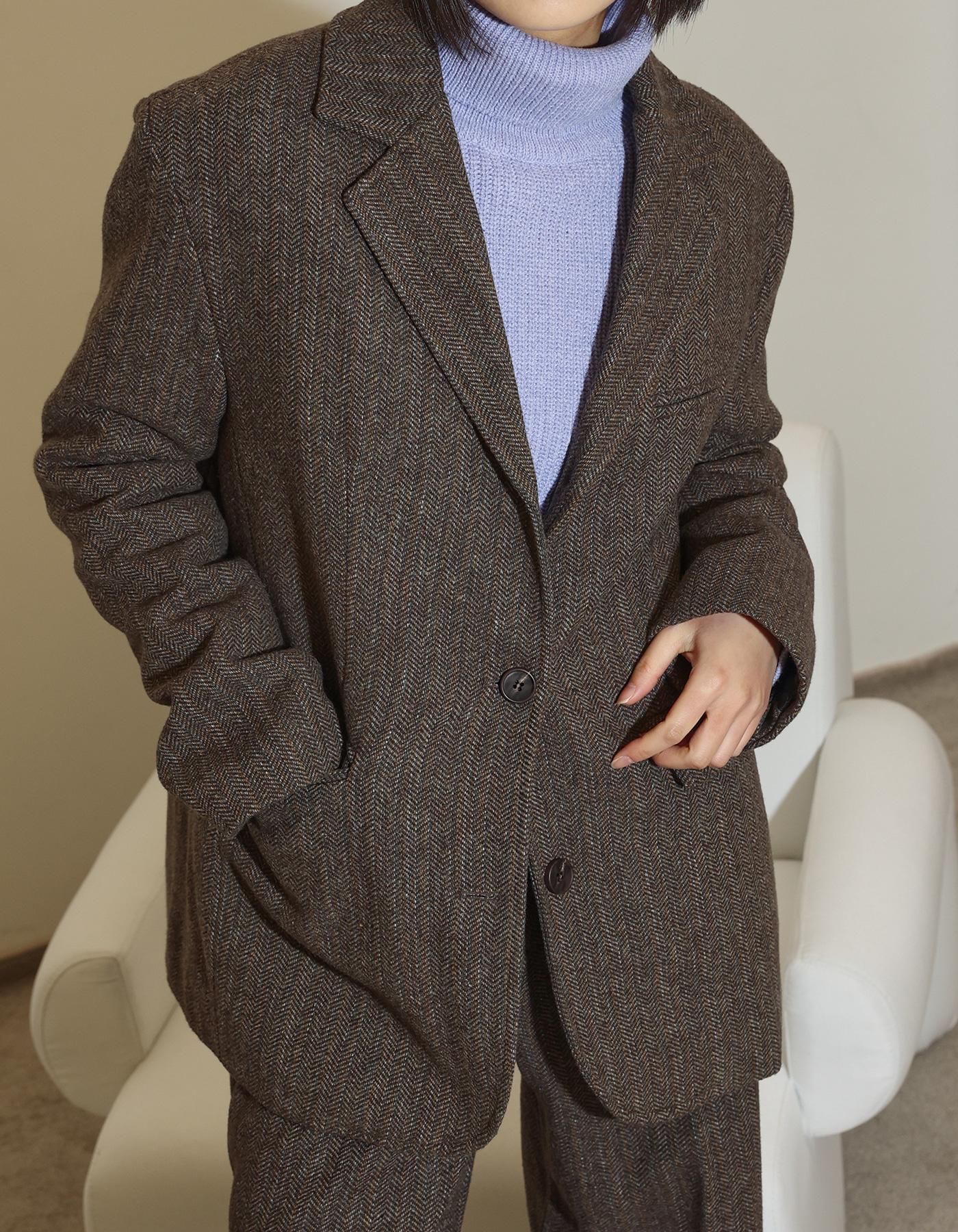 Valen herringbone wool jacket (2 Color)