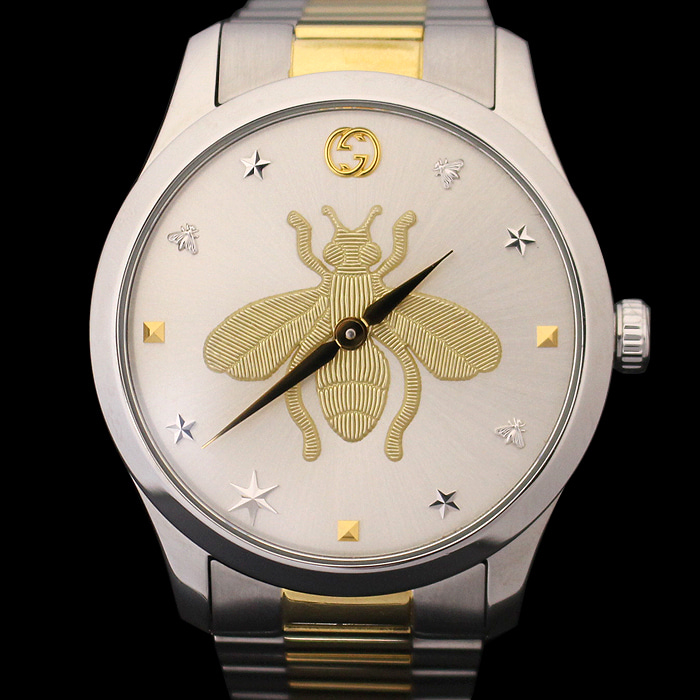 Gucci(구찌) YA1264131 38MM 옐로우 골드 스틸 콤비 G 타임리스 꿀벌 남여공용 시계