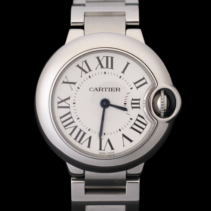 Cartier(까르띠에) W69010Z4 28MM 스틸 쿼츠 발롱블루 드 까르띠에 여성 시계