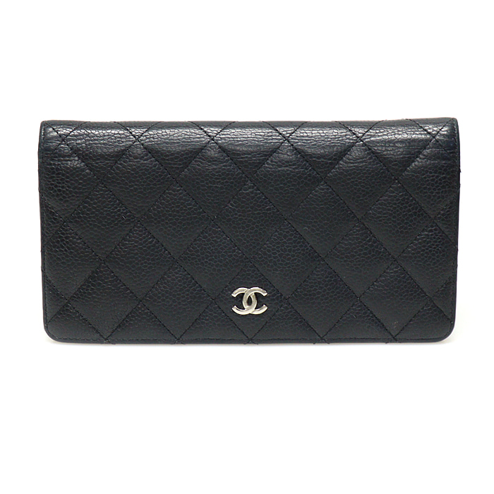 Chanel(샤넬) A31509 블랙 캐비어 은장 클래식 롱 플랩 장지갑 (17번대)
