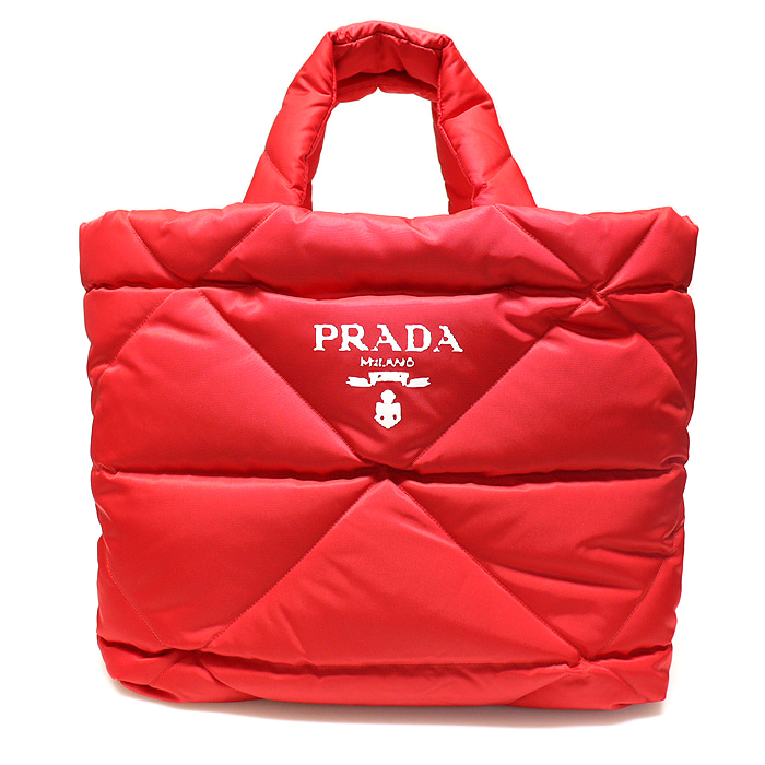 Prada(프라다) 2VG082 레드 테수토 리나일론 패딩 쇼퍼 라지 토트백