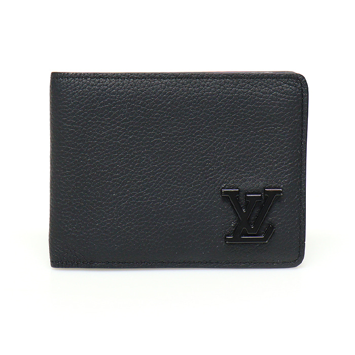 Louis Vuitton(루이비통) M69829 블랙 그레인 카프스킨 LV 에어로그램 멀티플 월릿 반지갑