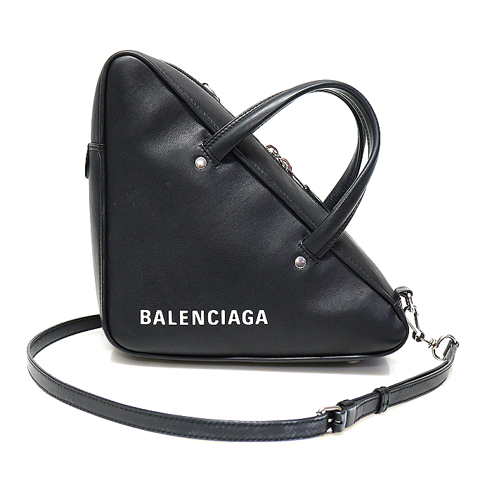 Balenciaga(발렌시아가) 476975 블랙 카프스킨 트라이앵글 더플 스몰 2WAY