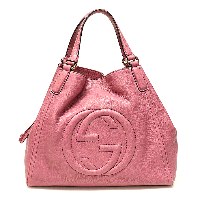 Gucci(구찌) 282309 핑크 레더 인터로킹 G 소호 테슬 숄더백