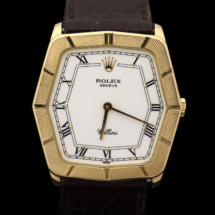 Rolex(로렉스) 4170 31MM 18K 옐로우 골드 수동 Cellini 셀리니 가죽밴드 남성 시계