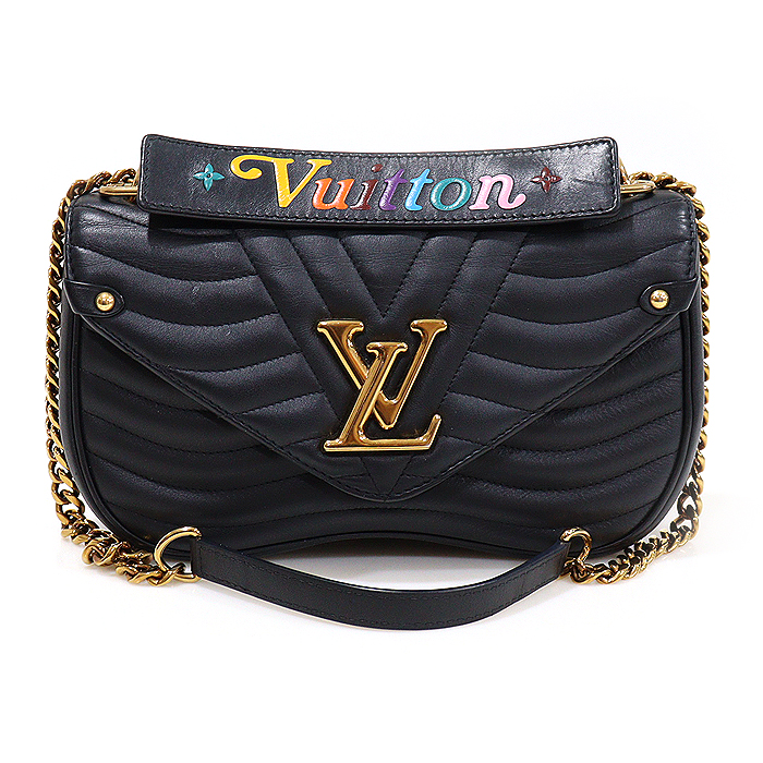 Louis Vuitton(루이비통) M51498 블랙 카프스킨 뉴 웨이브 금장 체인 MM 숄더백