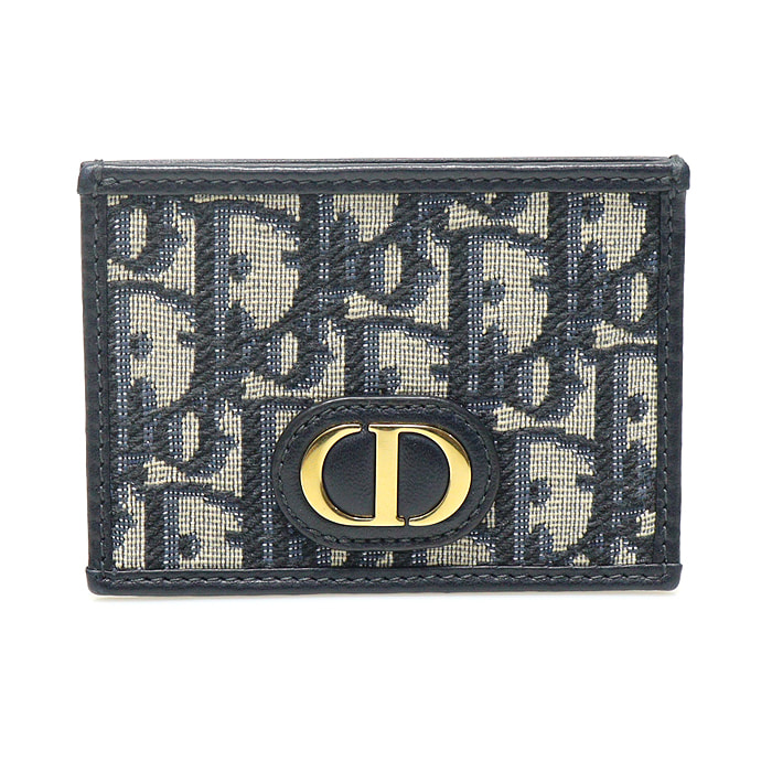 Dior(크리스챤디올) S2098UTZQ 블루 오블리크 자가드 30 몽테인 몽테뉴 카드지갑